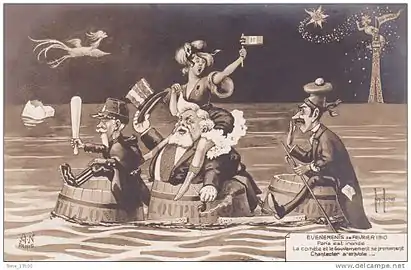 Évènements de février 1910, inondation de Paris, carte postale.