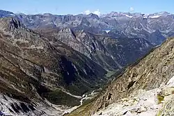 La vallée du Trient vue depuis la Fenêtre d'Arpette.