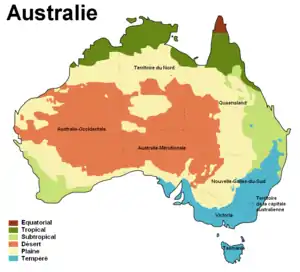 Carte climatique de l'Australie.
