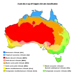 Carte de l'Australie en couleur