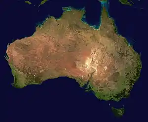 Vue satellite de l'Australie.