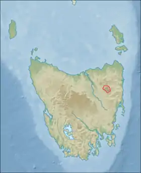 Carte du localisation du Ben Lomond en Tasmanie.