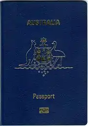 Couverture d'un passeport australien