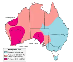 Âge des roches australiennes