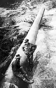 Canon à longue portée allemand capturé par les troupes australiennes.