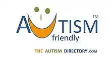 logo montrant le mot anglais autism, avec la lettre U qui marque un sourire.