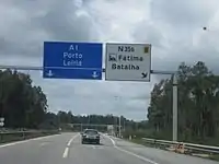 L'autoroute A1 à proximité de Fátima.
