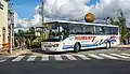 Un autocar Setra S415 UL de Huberty Voyages à la gare de Rodange.