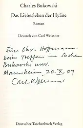 signature de Carl Weissner