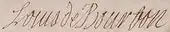 signature de Louis de Bourbon, comte-abbé de Clermont