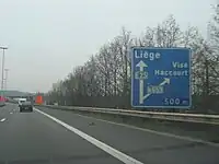L'A25 dans la direction de Liège.