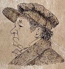 Autoportrait avec une casquette (1824), Musée du Prado. C'est le dernier autoportrait connu de Goya.