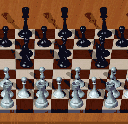 Image animée d'un jeu d'échecs vu successivement sous deux angles légèrement différents et induisant ainsi un effet de profondeur.