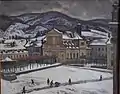 Autun sous la neige : place du Champ de Mars, c. 1930.