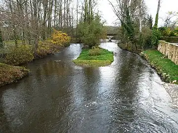 L'Auvézère à la passerelle du Change.