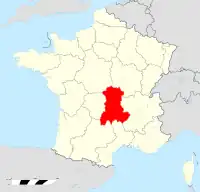 Carte situant l'Auvergne en France