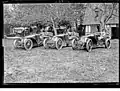 Avant le Grand Prix de l'ACF, fin juin 1907, l'équipe Renault à Bracquemont, (de g. à d. Szisz, Edmond, Richet)