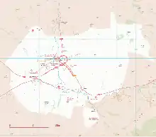 Une carte avec les points d'intérêts indiqués en rouge.