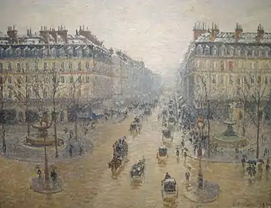 Avenue de l'Opéra, effet de neige le matin.