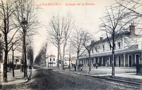 La voie devant la gare de Chambéry.