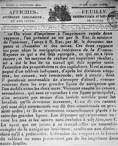 Avis relatif à la publication du Rapport au Roi (Nantes 1820),.