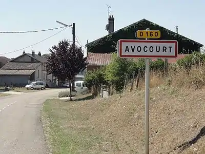 Entrée d'Avocourt en venant de Malancourt.