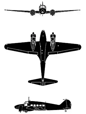 vue en plan de l’avion