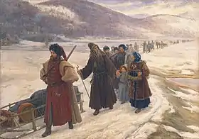 « Le voyage d'Avvakoum en Sibérie»(1898), huile; toile — Musée d'histoire des religions de Saint-Pétersbourg