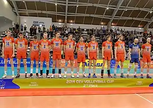 Le Goubernia Nijni Novgorod en finaliste de la CEV Cup 2014 à Paris, le 29 mars 2014