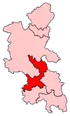 A medium constituency stretching from the centre to the southwest of the county.