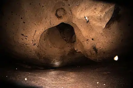 Une vue de l'intérieur de la grotte