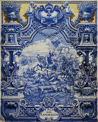 Épisode de la bataille d’Aljubarrota, panneau d’azulejos créé par Jorge Colaço en 1922