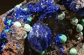 Azurite et malachite - Bizbee (Arizona) États-Unis.