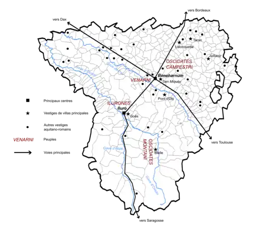 Carte du Béarn antique.