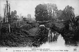 Carte postale de la vallée de la Béthune près de Neufchâtel-en-Bray au début du vingtième siècle.