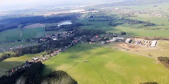 Vue aérienne de Běleč nad Orlicí.