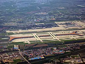 Vue aérienne  de l'aéroport international de Pékin-Capitale