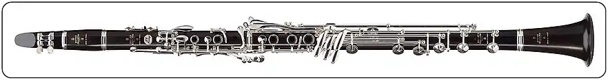 ... et sur cette clarinette de basset "Prestige" en La, d'environ 23 cm de plus en longueur, Mozart's Concerto KV 622