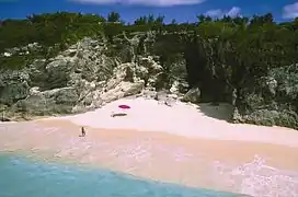 Les plages de sable rose des Bermudes.