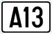 Cartouche signalétique représentant l'A13