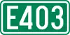 Cartouche signalétique représentant la E403