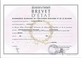 Image illustrative de l’article Brevet professionnel