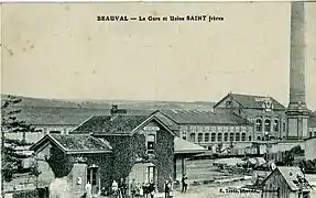 Gare de Beauval et usine Saint Frères.