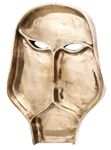 Masque en bronze or