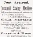 Annonce pour diverses marchandises parue le 24 avril 1888 dans The Hawaiian gazette publiée à Honolulu. Elle vante les Bigotphones : « un instrument nouveau et comique dont tout le monde peut jouer; »