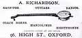 Annonce de vente de bigotphones à Oxford en 1892.