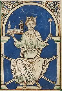Portrait médiéval d'un souverain.