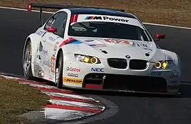 La BMW M3 GT2 Rahal Letterman Racing au 1 000 kilomètres d'Okayama 2009 de l'Asian Le Mans Series.