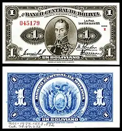 Billet de 1 Boliviano de 1928