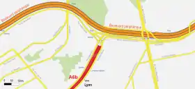 Schéma de l'Échangeur de l'autoroute A6b